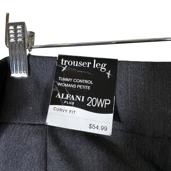 NWT Alfani Curvy Fit Dress Pants Womens 20WP Gray Tummy Control Career Work - Picture 5 of 7